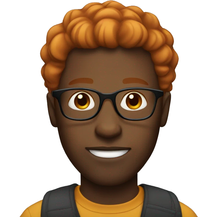 Black man with glasses and ginger hair emoji