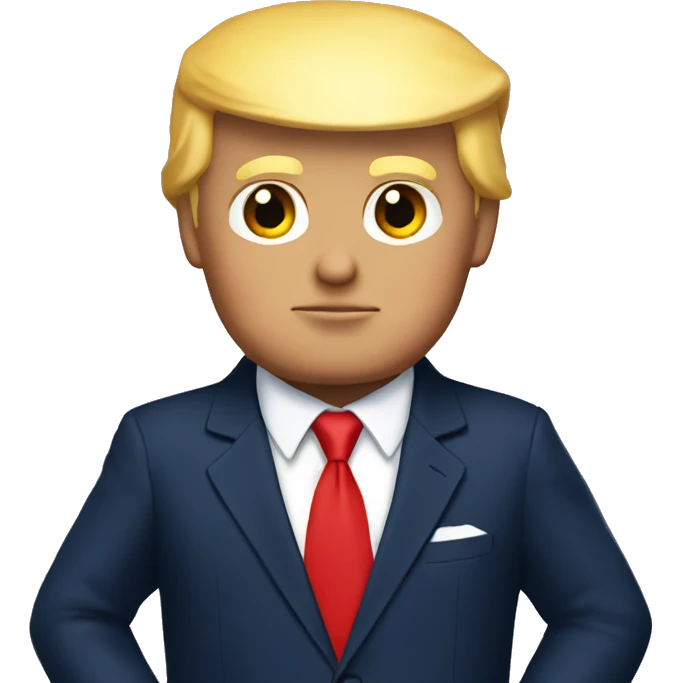 Donald Trump wearing navy suit with a red tie  emoji