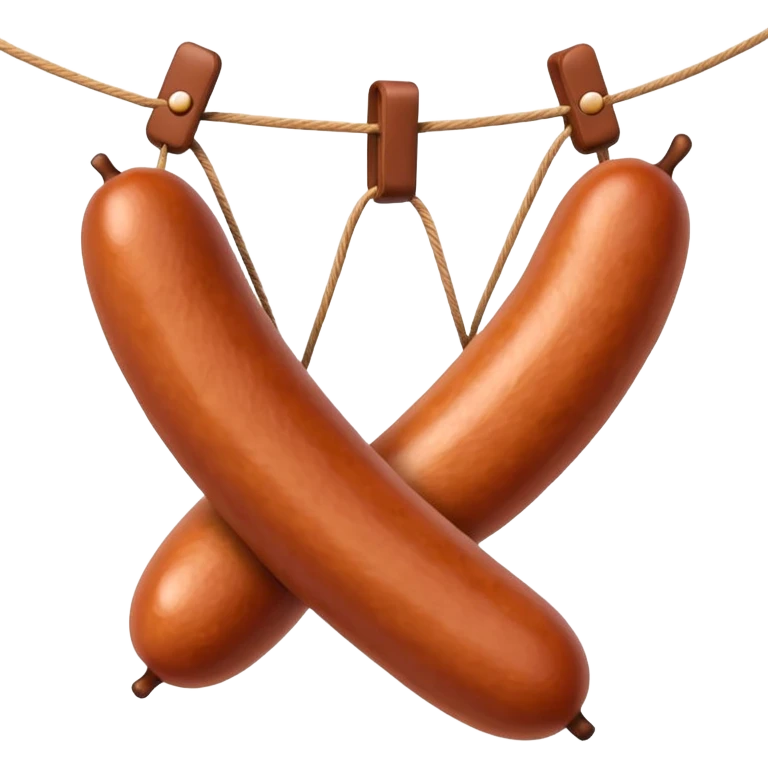 sausages threaded on a string 
Apple emoji style emoji