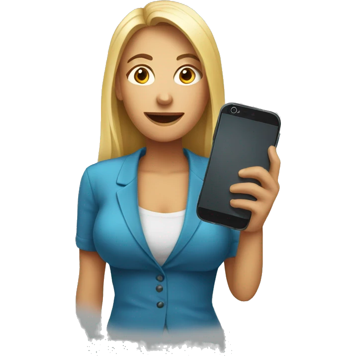 woman showing big phone emoji