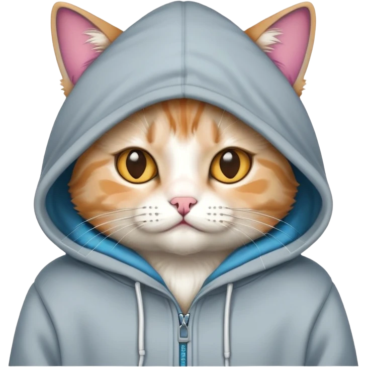 Cat wearing a hoodie  emoji