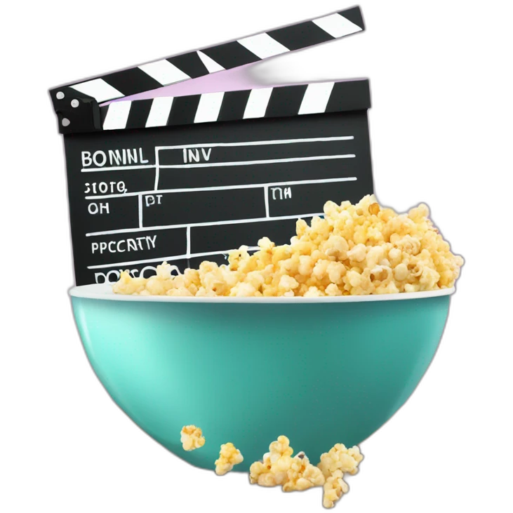 CLAPPERBOARD AND BOWL OF POPCORN emoji