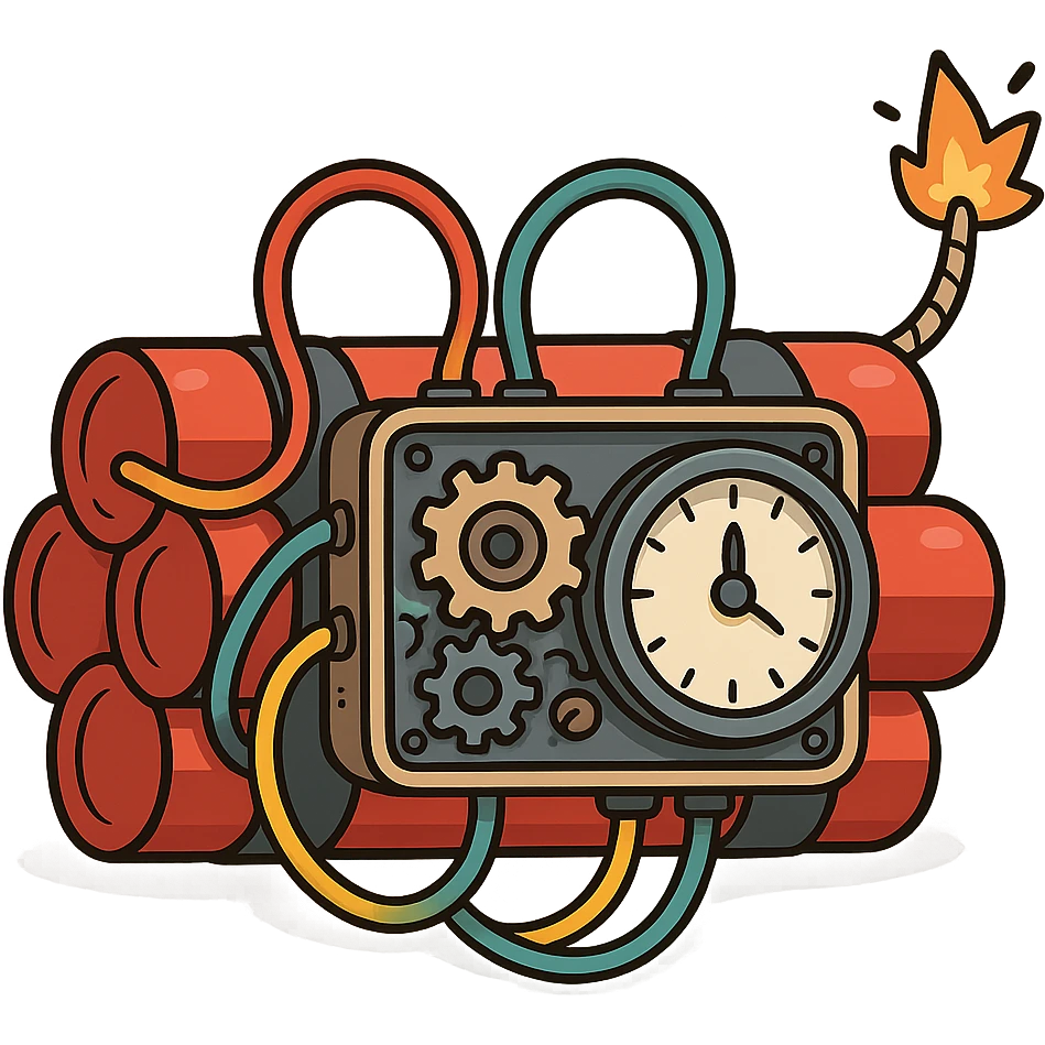 time bomb, illustration style, transparent background emoji