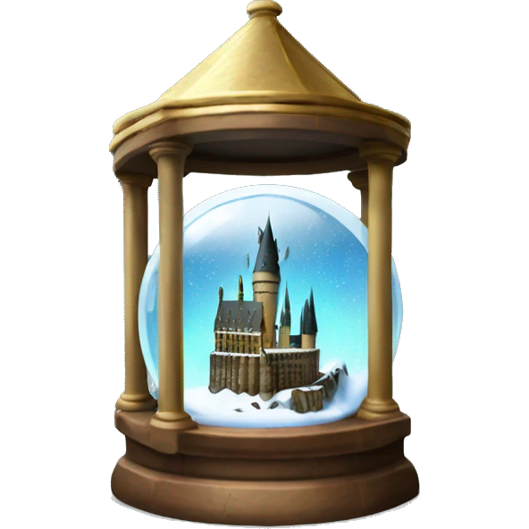 hogwarts , snow globe, 4k, no background emoji