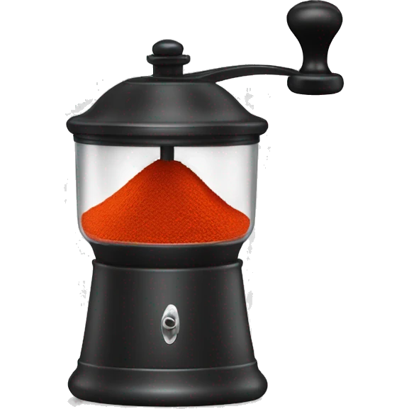 Pepper mill with the powder falling on a lime emoji