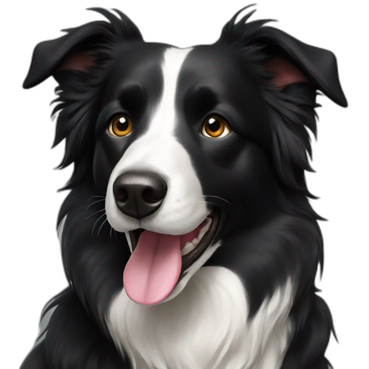 all-black-border-collie emoji