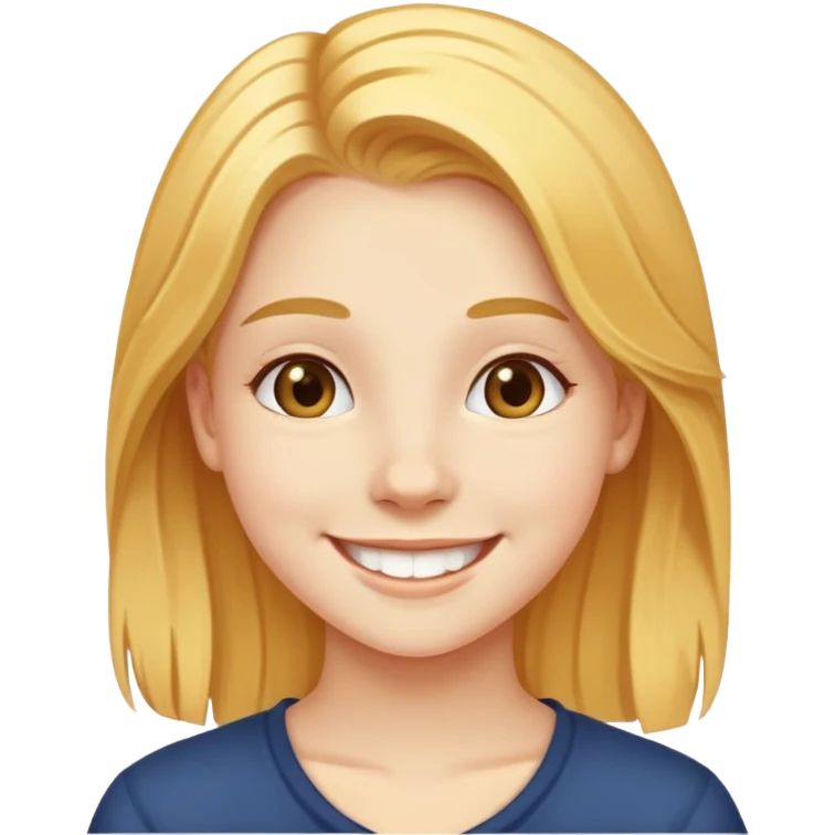 "- Nữ
- 15 tuổi
- Da trắng
- Tóc vàng công chúa tóc mây
- Mặt cười tươi
" emoji