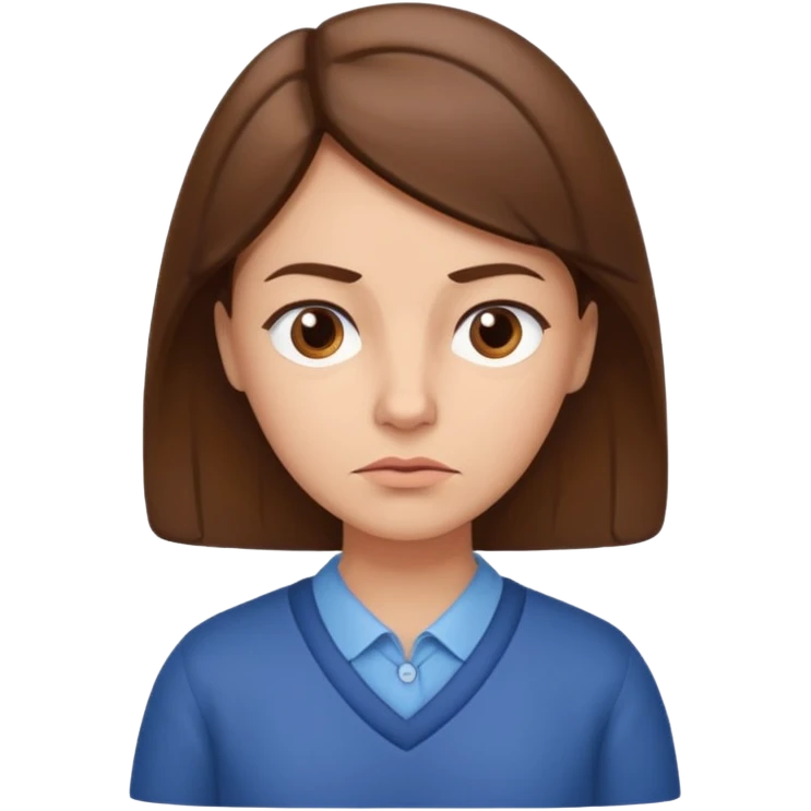 A thoughtful kindergardenteacher with a raised eyebrow and questioning look. emoji