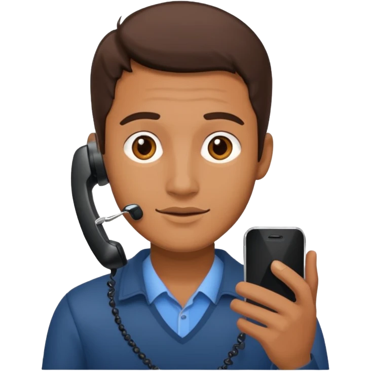 men holding with phone emoji