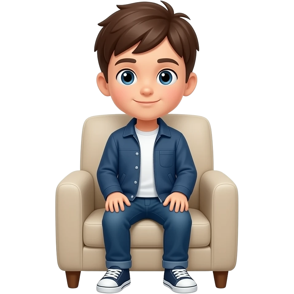 Boy sitting on chair emoji