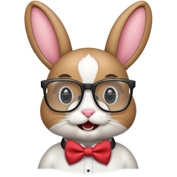 Nerdy bunny emoji