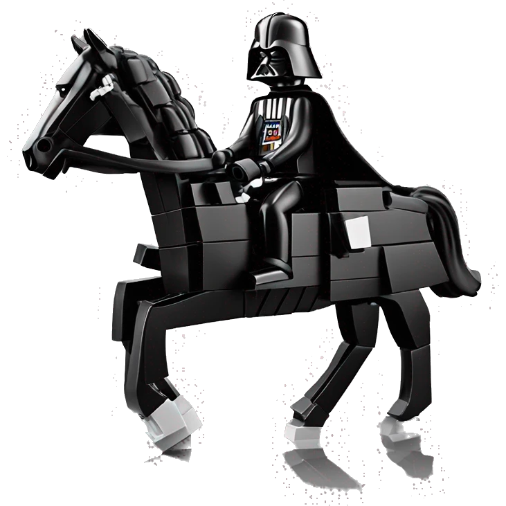 Lego horse racing Darth Vader’s vicious horse  emoji