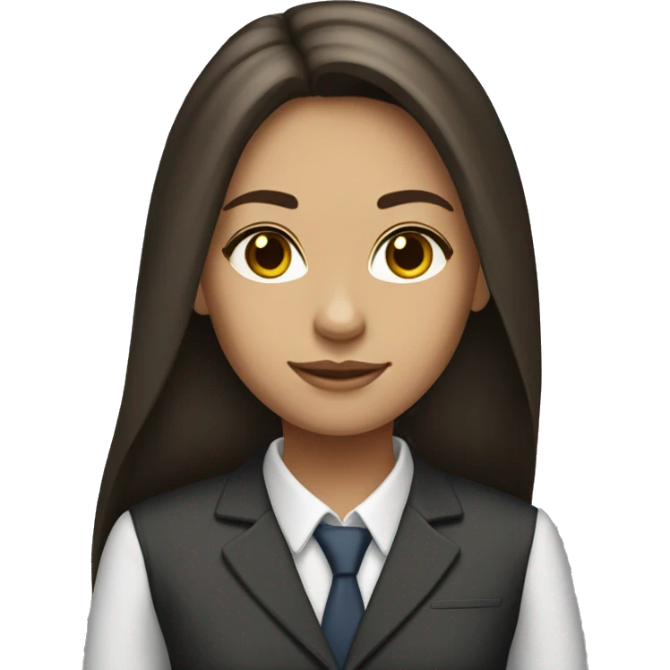 brunette girl with long hair in corporate attire emoji