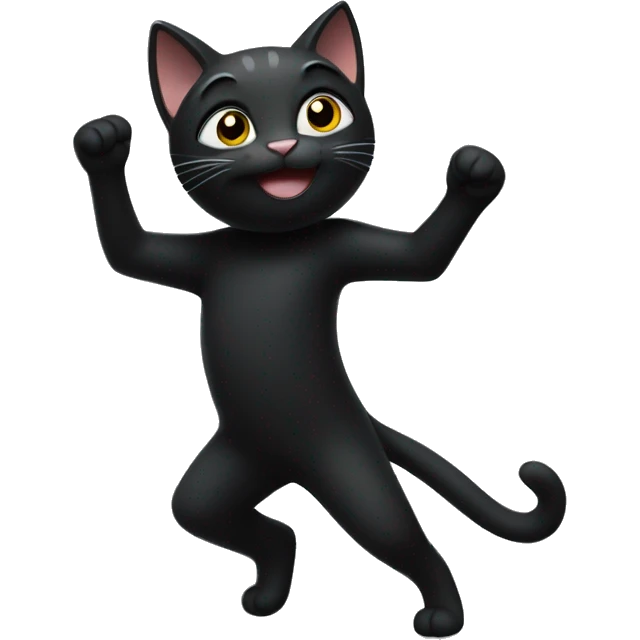 Black cat dancing emoji