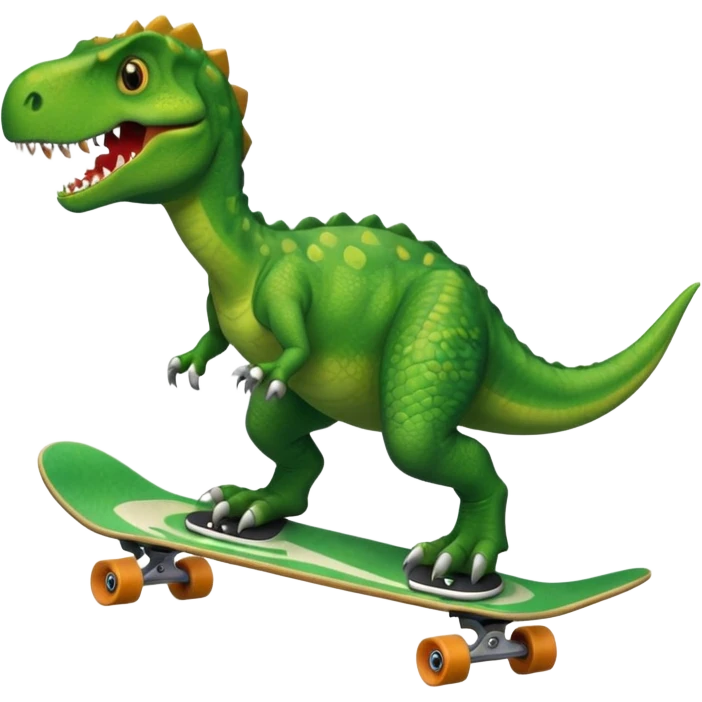 Dinosaur on a skateboard emoji