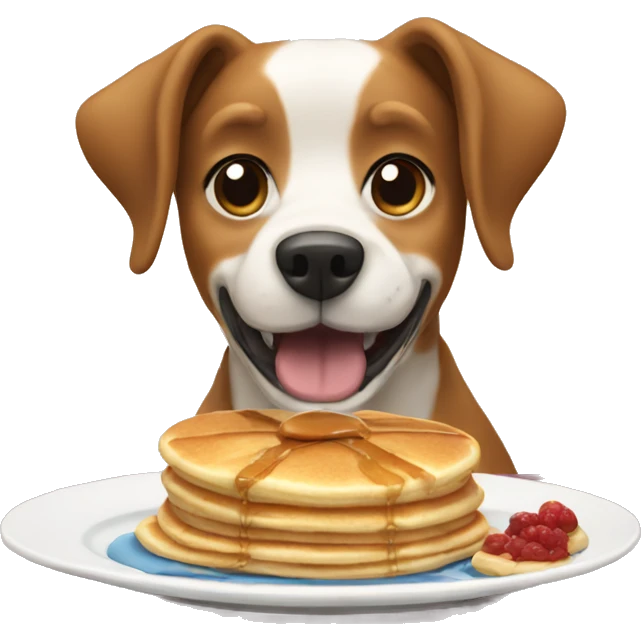 Dog eating pancakes emoji