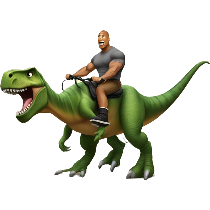 Dwayne The Rock Johnson Riding a dinosaur emoji