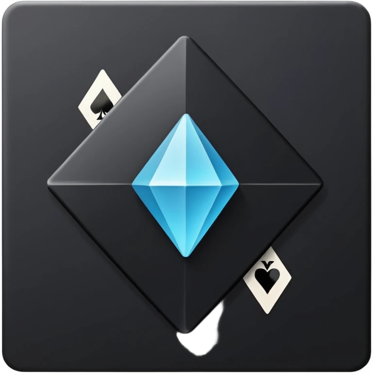 3d diamond shape matte black. diamond shape like on a playing card emoji