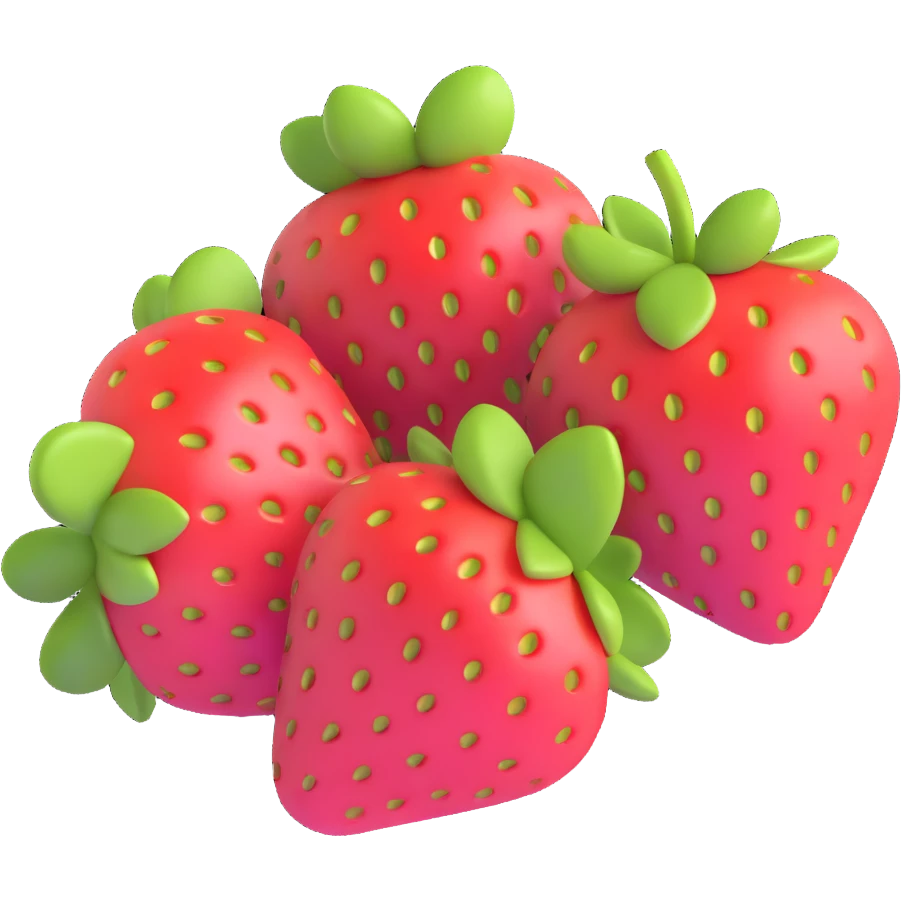 strawberry in Google emoji art style emoji