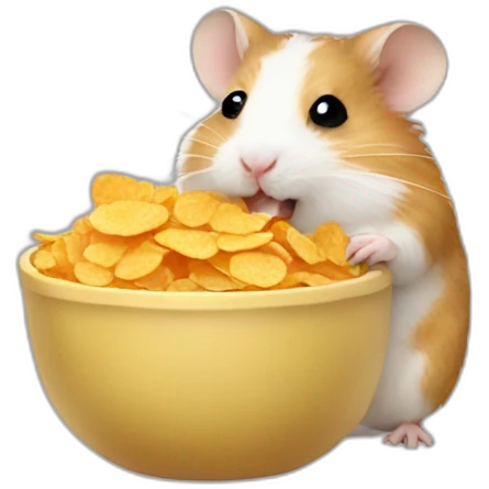 Hamster eating cornflakes emoji