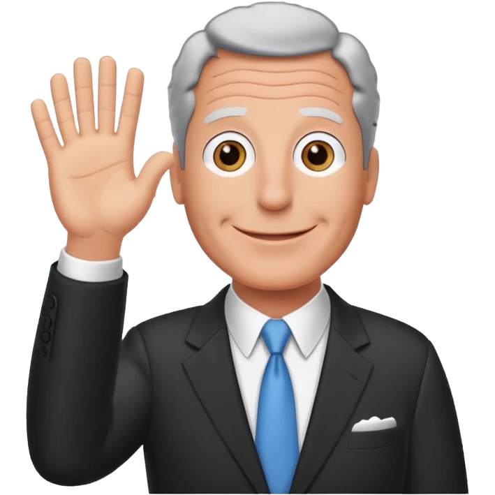 Create an emoji of Epstein waving to the camera in Family Guy style emoji