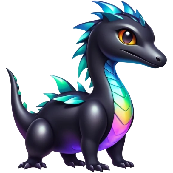 Vibrant black iridescent Fakémon-creature emoji