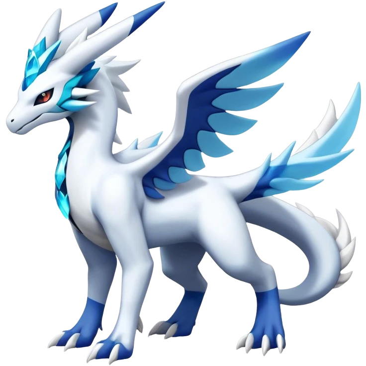Kyurem-reshiram-Lugia-suicune-glaceon-hybrid, full body emoji