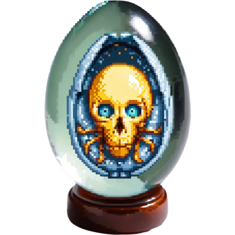 cranial, eye, MRI, SCAN, egg, embryonic, inside of glass egg, dark creature, eerie, otherworldly, crystal embryo, tiny embryo. fetoid shape emoji