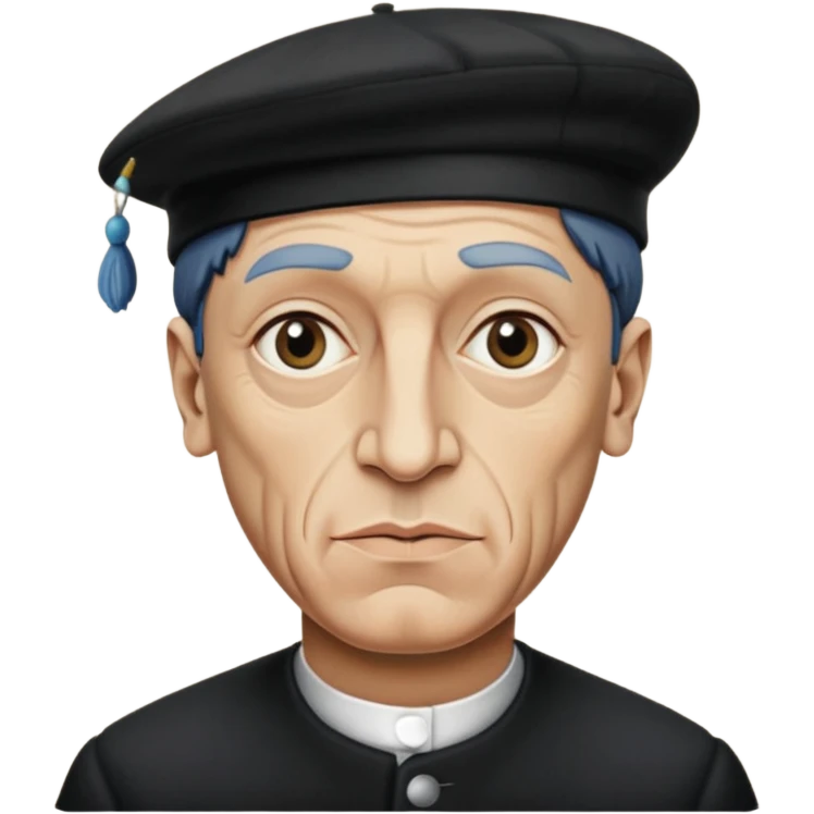 Pablo Picasso wear black berret hat emoji