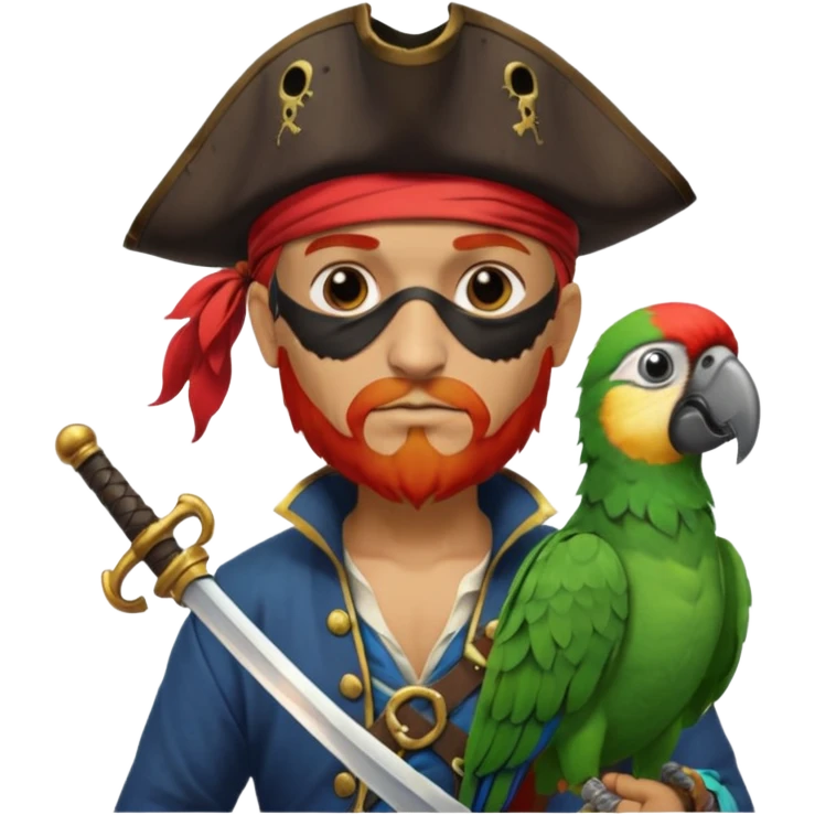 pirate and parrot emoji
