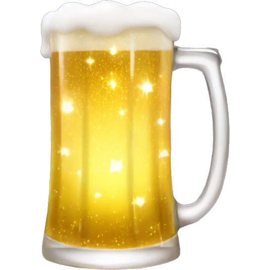 Beer mug full of galaxy nebula gold sparkles glow fairy lights emoji