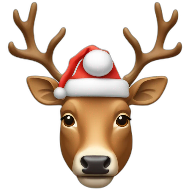 Un cerf avec un bonnet de Noël  emoji