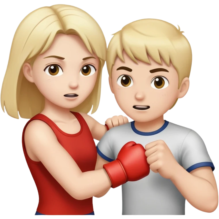girl punching boy  emoji