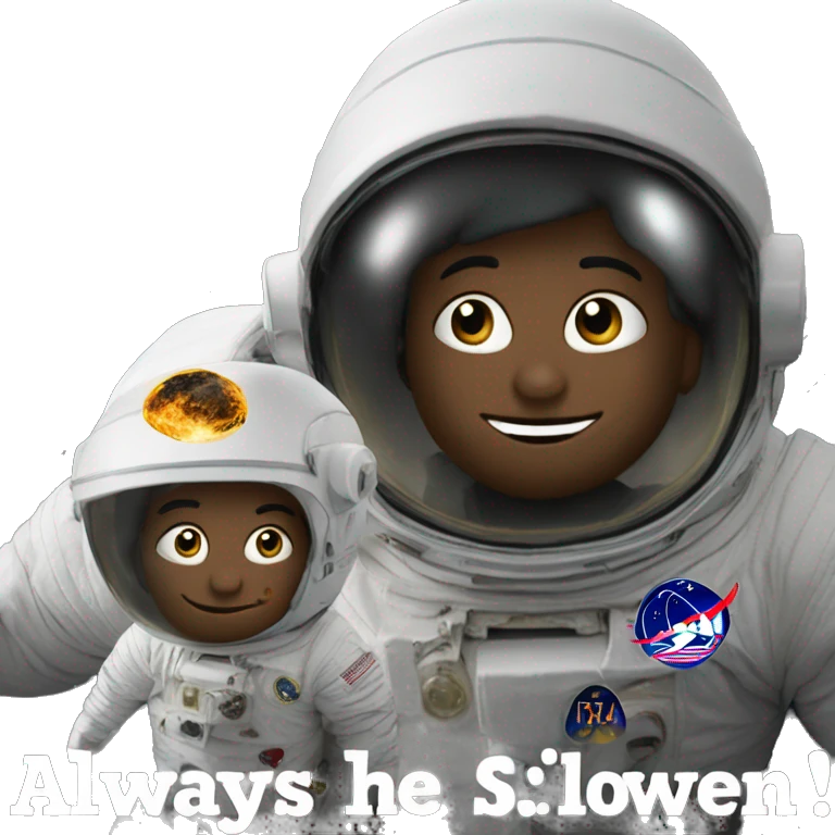 earth with astronaut looking at it and another astronaut behind him pointing at him behind his back "always has been" meme emoji