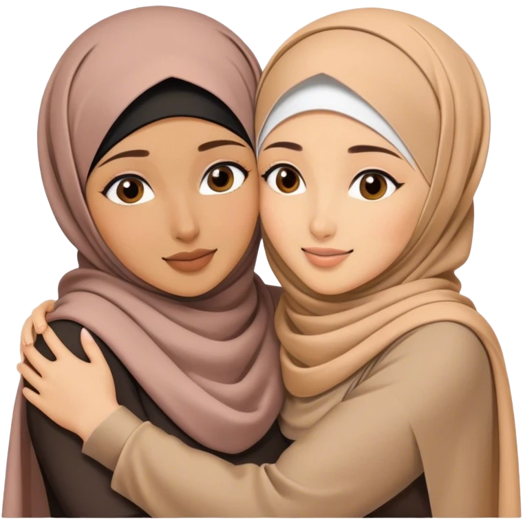 2 hijabi best friends hugging each other  emoji