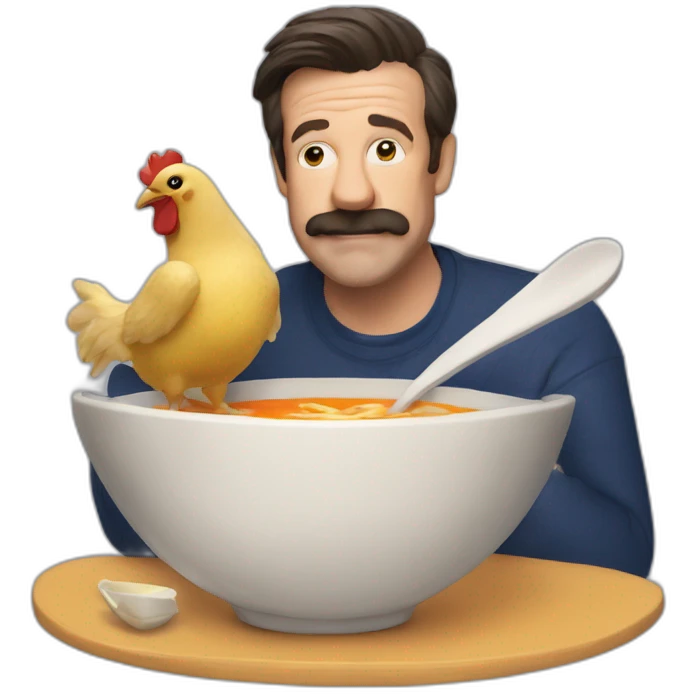 Ted lasso eating chicken soup  emoji