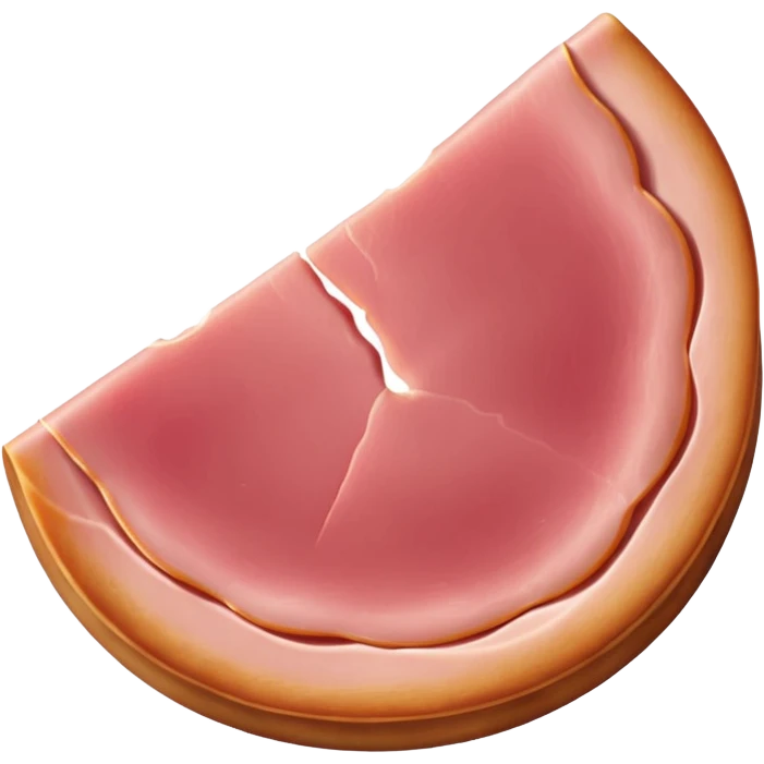 single round slice of ham, pink emoji