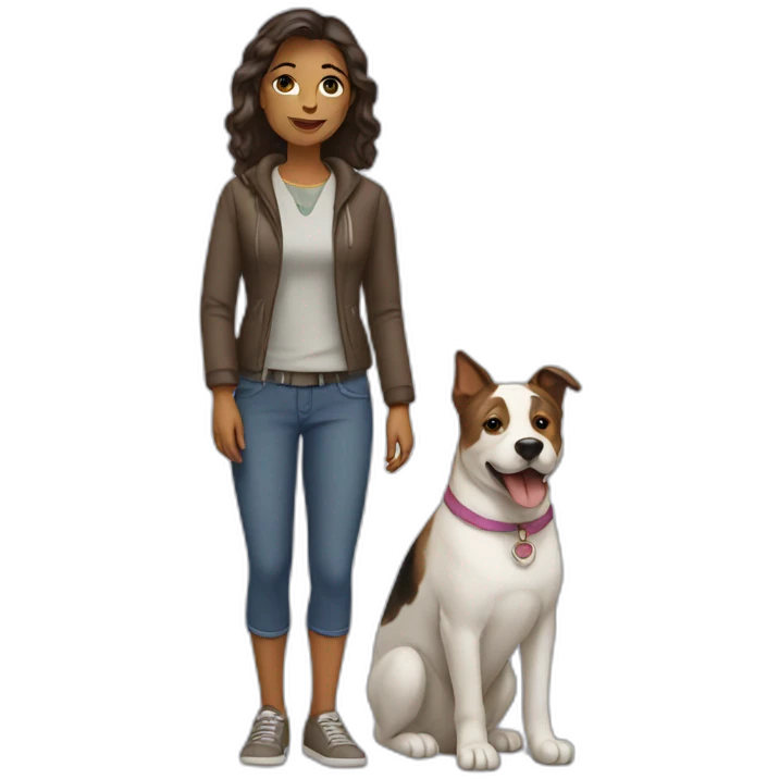 woman with dog emoji
