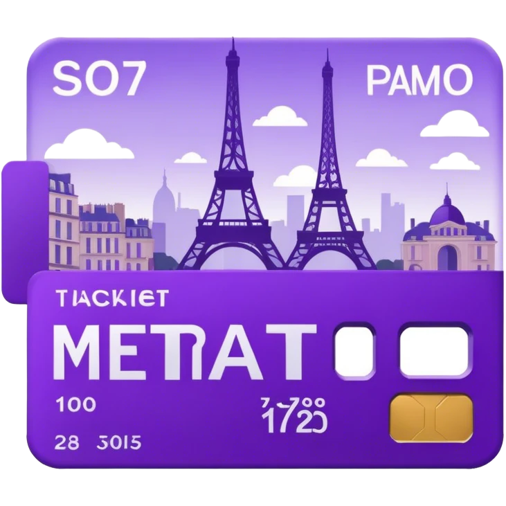 Parisien metro purple ticket  emoji