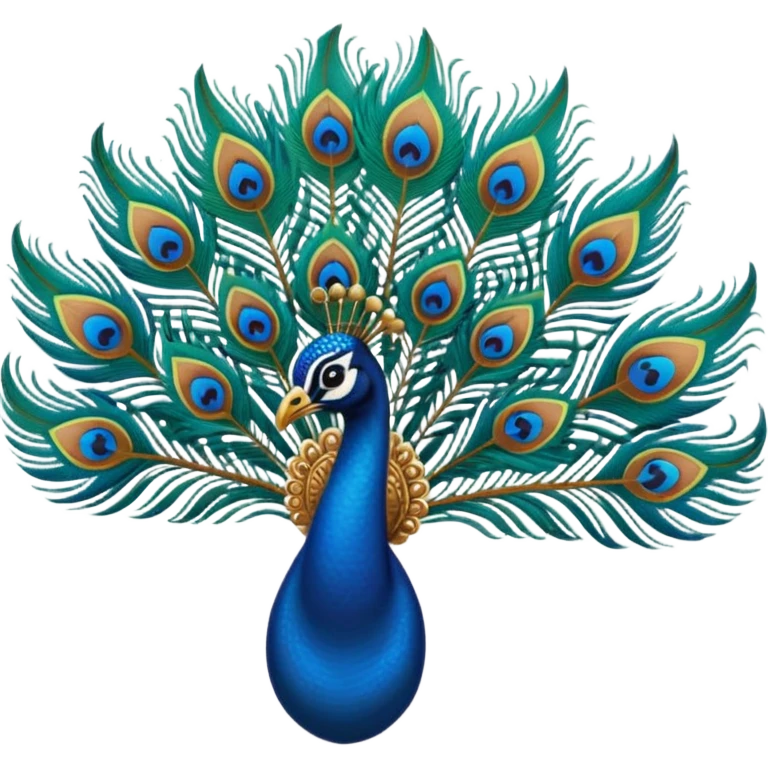 peacock feather with Krishna emoji
