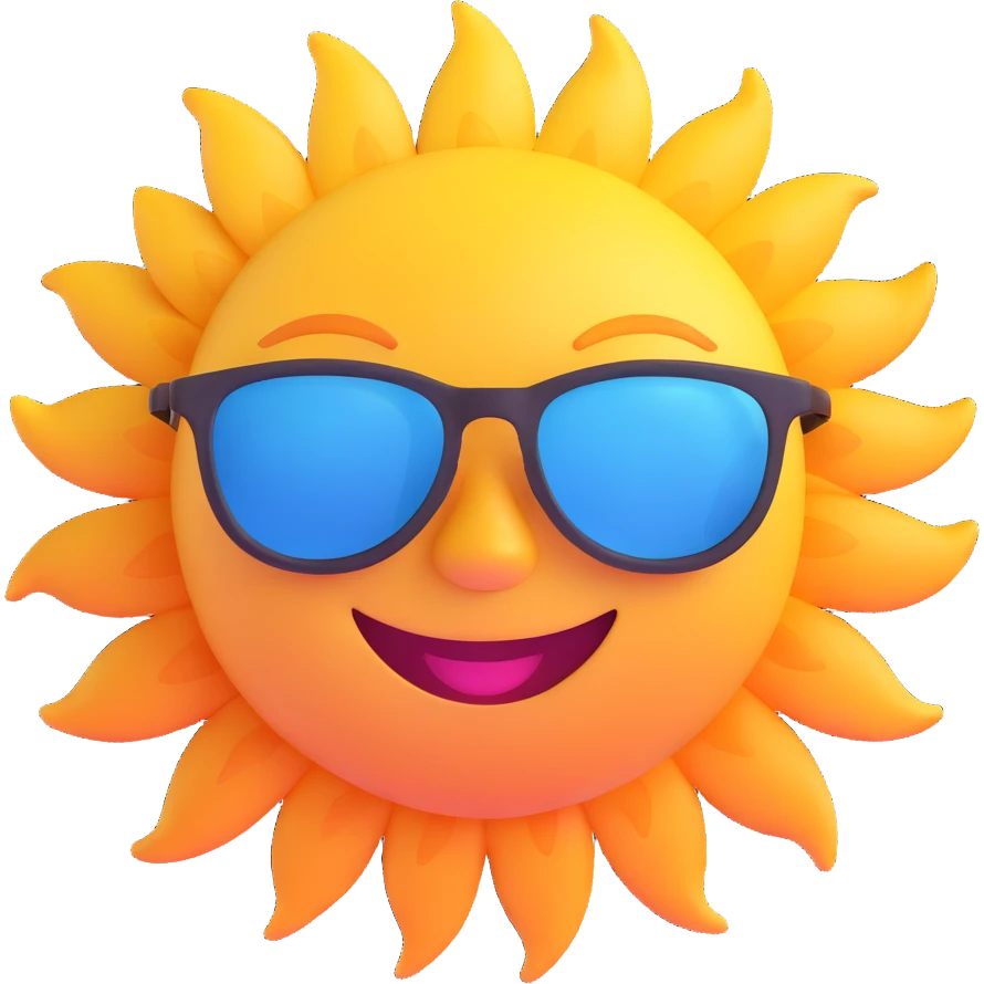 smiling sun with sunglasses emoji