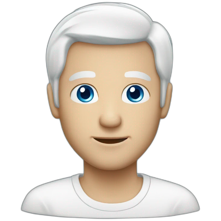 Man with a white hair and blue eyes. emoji