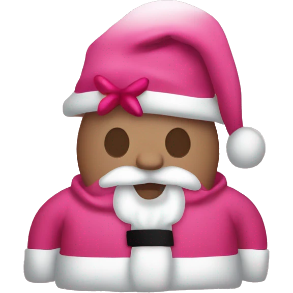 Pink Santa Claus outfit with reindeer  emoji