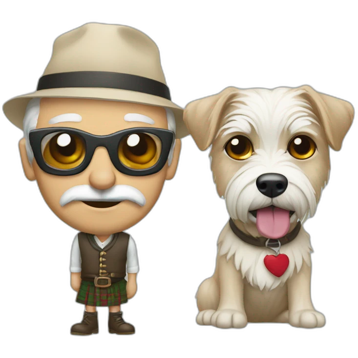Blind old Scot with Maltese terrior emoji