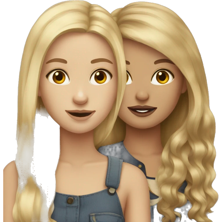 Blonde and brown hair girl emoji