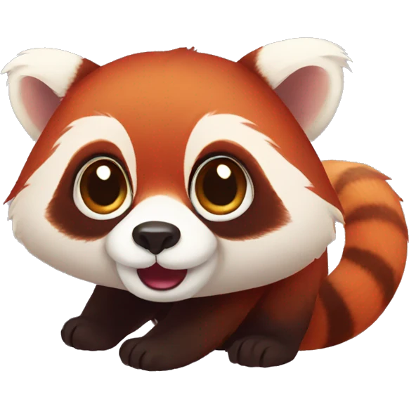 Red panda cute with big eyes emoji