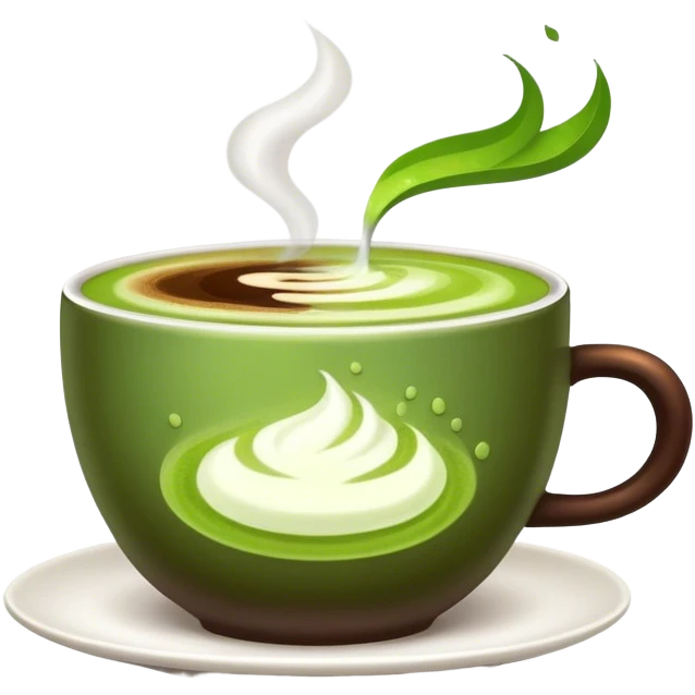 A cup of Coffee and a cup matcha emoji
