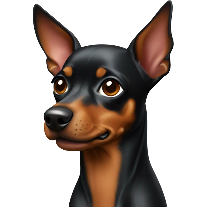 Miniature pinscher looking to the left emoji