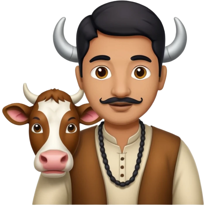 Indian man withg cow emoji