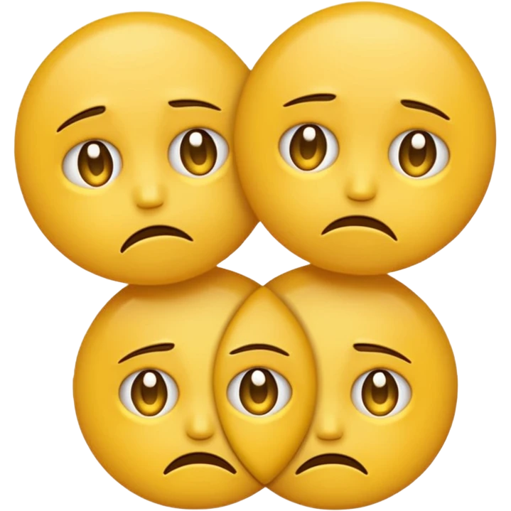 two emojis not happy stuck together no pink cheeks emoji